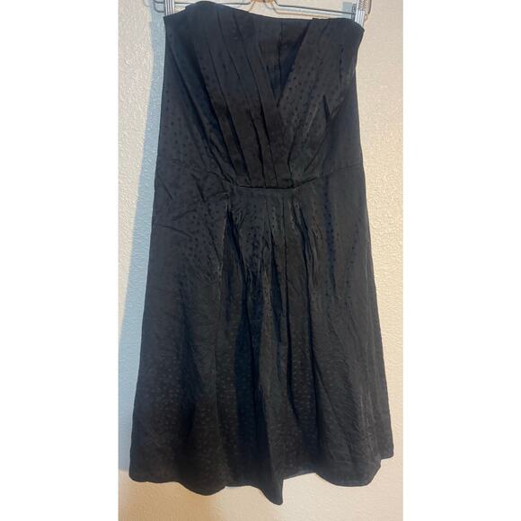 White House Black Market Strapless Black Dress Sz 14 Party Wedding cocktail Chic - Picture 1 of 5